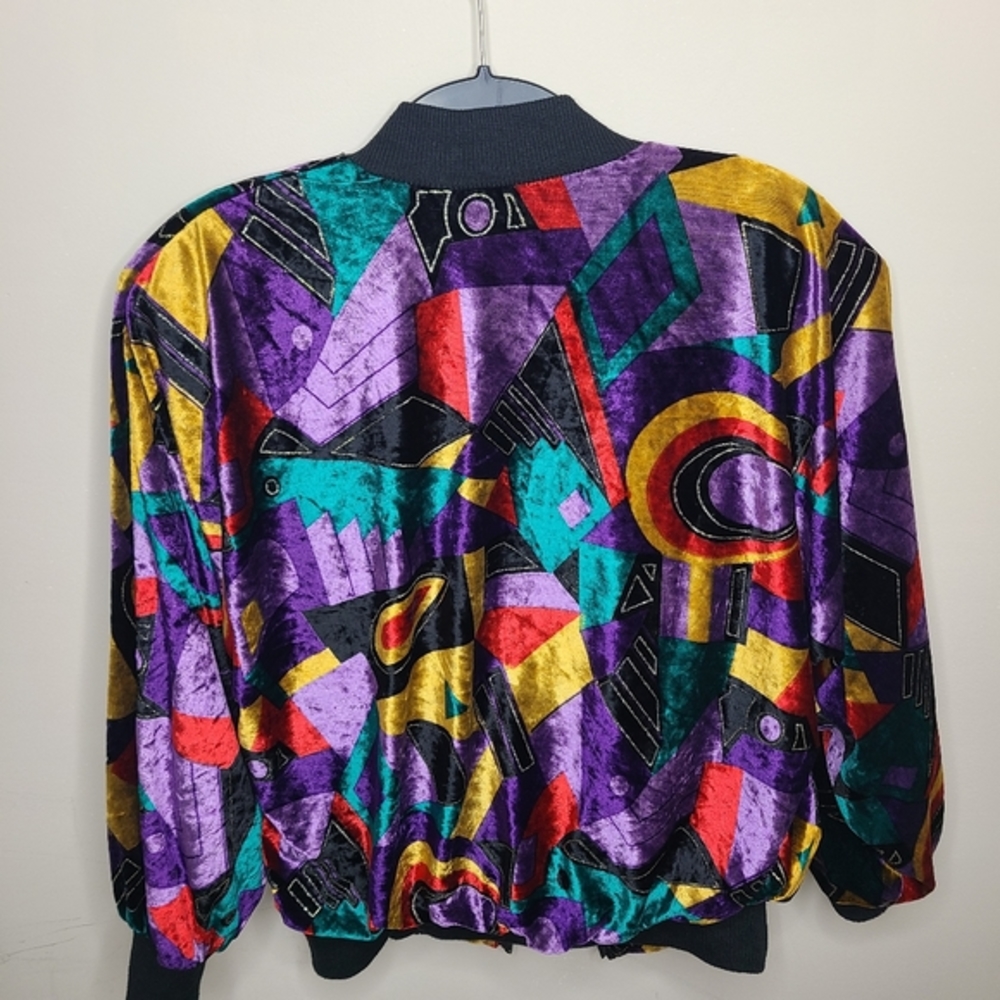 Vintage Velvet Bomber Jacket in Multicolor - Picture 4 of 6